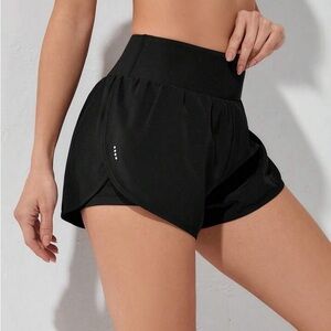 SHEIN POWERISTA Wideband Waist Dolphin Hem Sports Shorts Size Large‎ Stretchy